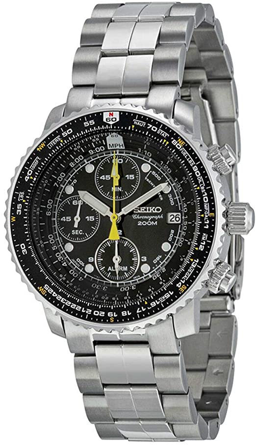 Seiko Flightmaster Chronograph Alarm Pilot SNA411P1 Quartz Men's Watch
