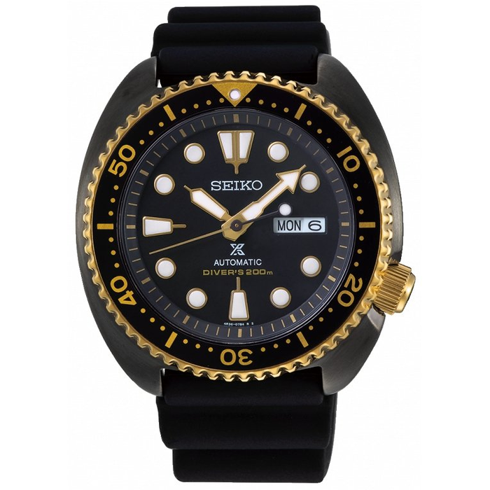 Seiko Prospex Turtle Abalon Night SRPD46K1 Black Gold Men's Watch
