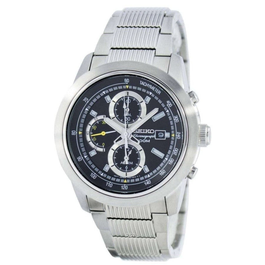 Seiko SNAB17P1 Chronograph Silver Black