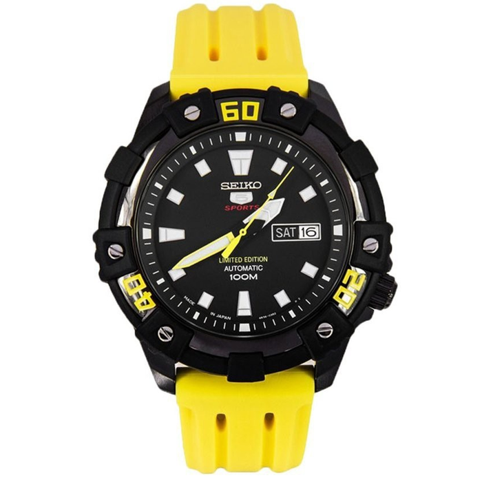 Seiko 5 Sports SRP509K1 Yellow Black Limited Edition Men's Watch