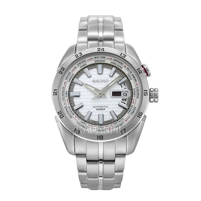 Seiko Superior World Timer SRP033 Automatic Full Silver Men's Watch