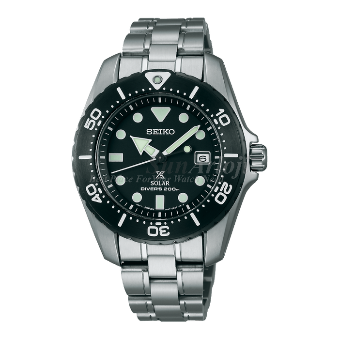 Seiko Prospex SBDN019J1 Diver Black Dial Black Titan Solar Men's Watch