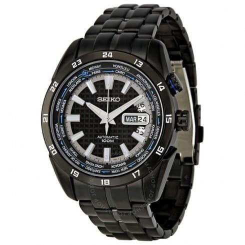Seiko SRP039 Automatic Full Black White