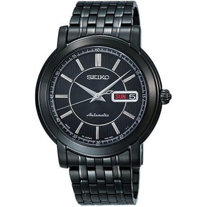 Seiko Automatic SKZ291J Black Dial Black Ion Stainless Steel Bracelet