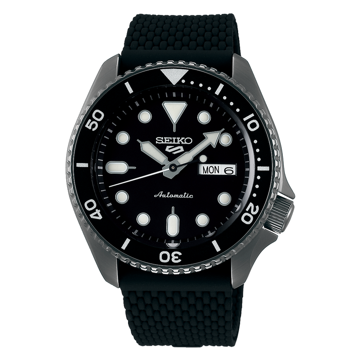 Seiko 5 Sports SRPD65K2 Automatic Black Dial Black Rubber Men's Watch