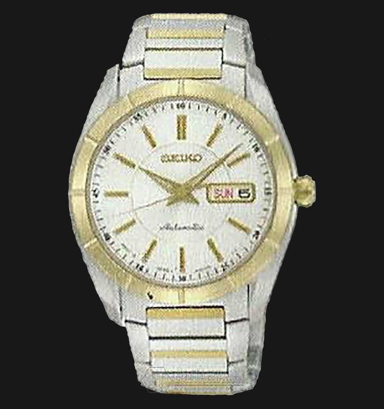 Seiko SRP176J Automatic Day and Date Silver Dial Two Tone Gold Stainle
