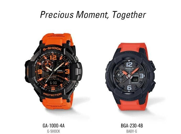 Casio Gshock Couple GA-1000-4A & Baby'G BGA-230-4B