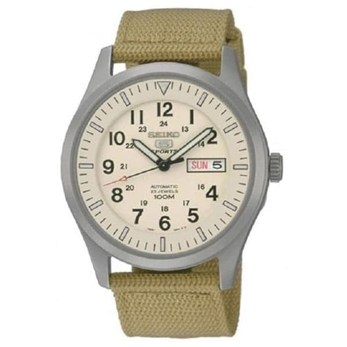 Seiko 5 Sports SNZG07K1 / SNZG07 Automatic 100M Beige Nylon