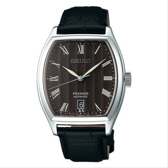 Seiko Presage Automatic Tonneau Shape Black Texture Dial SRPD07 Men's Watch