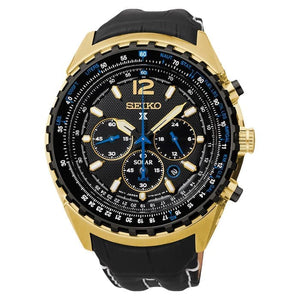 Seiko Prospex Aviation Solar SSC264P1 Black Gold Men's Watch