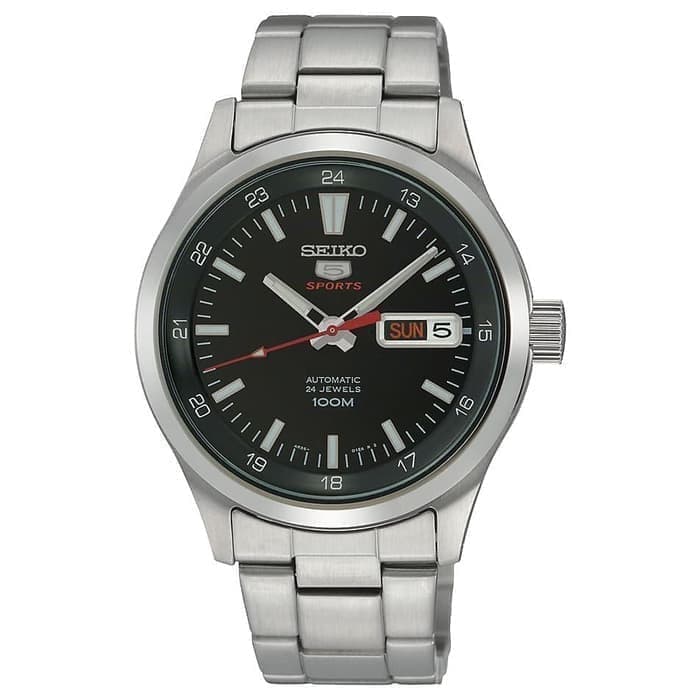 Seiko 5 Sports SRP265K1 Full Silver Black Men's Watch