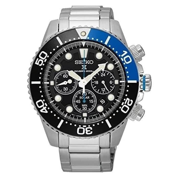 Seiko SSC017P1 Solar Divers Silver Black Blue