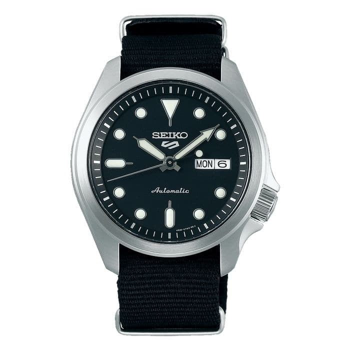 Seiko 5 Sports SRPE67K1 Black Dial Black Nylon Strap SRPE67
