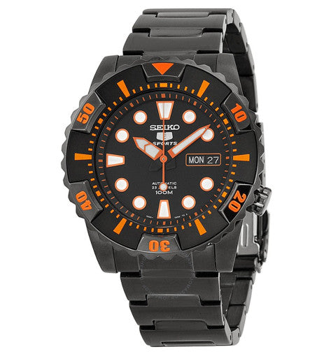 Seiko 5 Automatic SNZJ21K1 SNZJ21 Black Orange