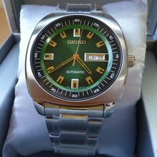 将图片加载到图库查看器，Seiko SNKM97 / SNKM97K1 Green Dial Classic Recraft Series
