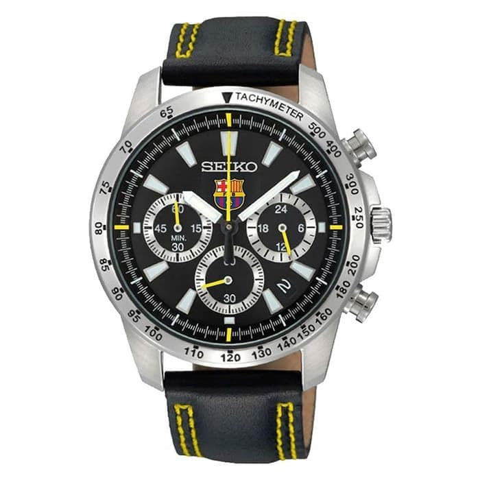 Seiko SSB073P2 Chronograph FC Barcelona Black Yellow