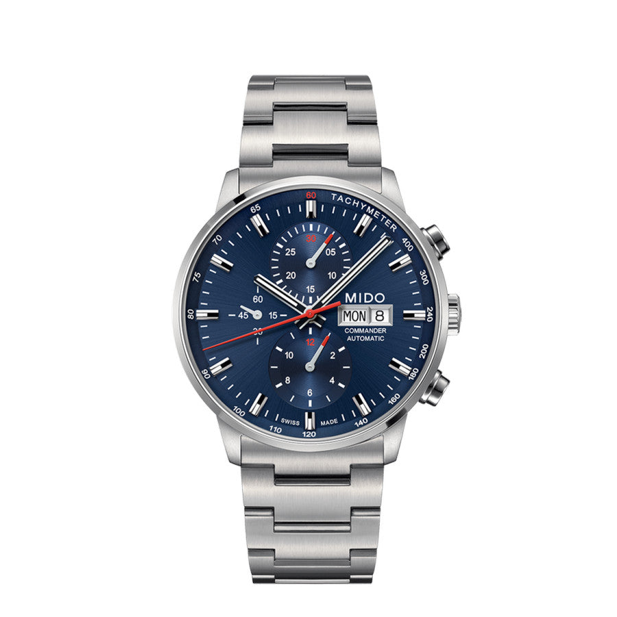 Mido M016.414.11.041.00 Commander II Chronograph Automatic Blue Dial