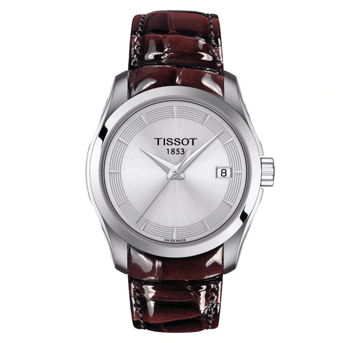 Tissot Couturier Lady Quartz Watch Brown Leather T035.210.16.031.03
