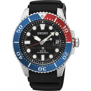 Seiko Prospex SNE439P1 Solar Diver's 200M Black Dial Rubber Strap Men's Watch