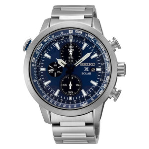 Seiko Prospex Sky SolarSSC347P1 Silver Blue Men's Watch