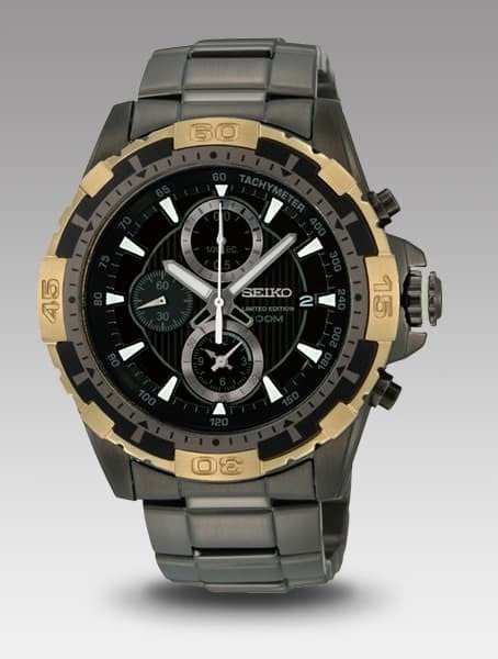 Seiko Quartz SNDC24P1 Chronograp Gold Coating Bezel