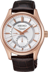 Seiko Presage SARW004J1 White Dial Brown Leather Strap Watch (JDM)