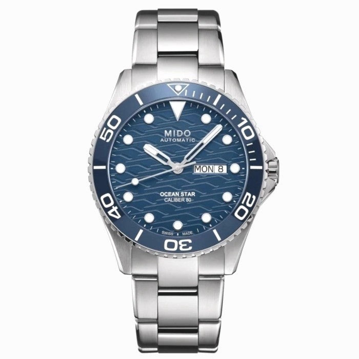 Mido M042.430.11.041.00 Ocean Star 200C Automatic Blue Dial Blue Bezel