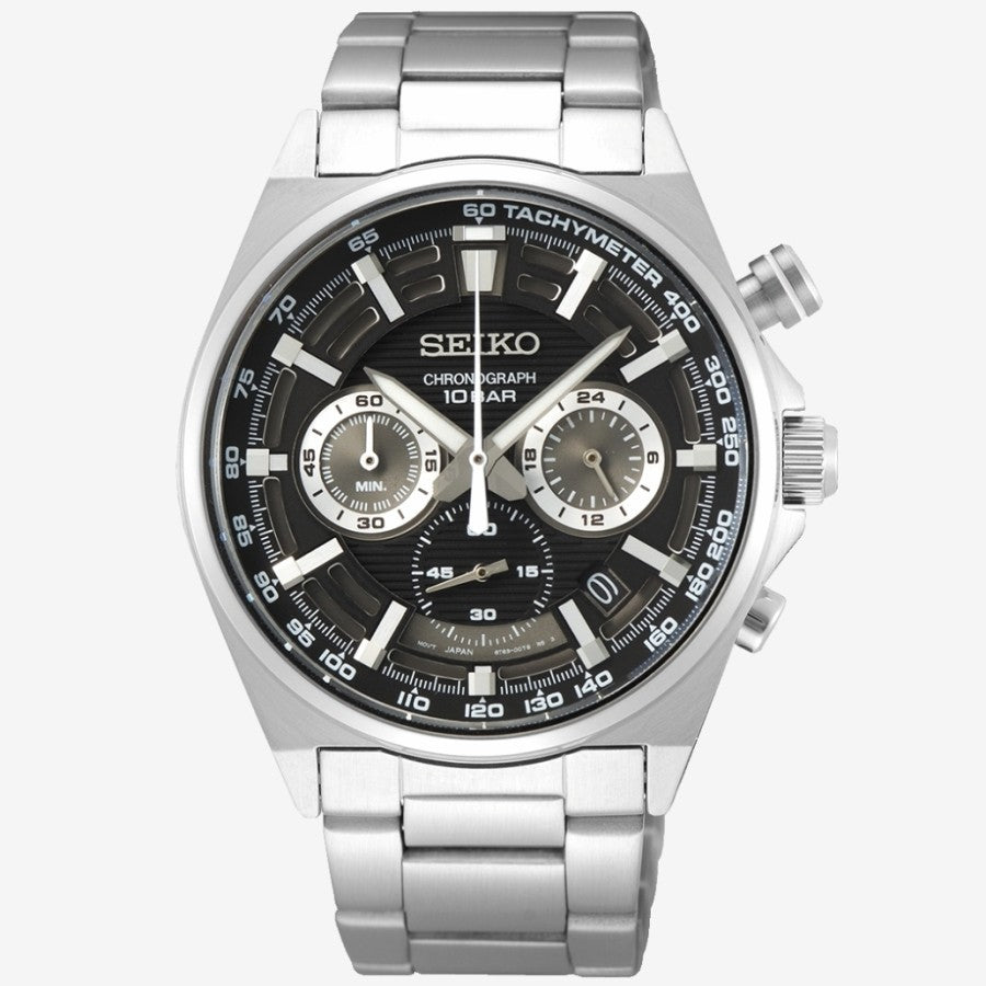 Seiko Chronograph SSB397P1 Black Dial Stainless Steel SSB397