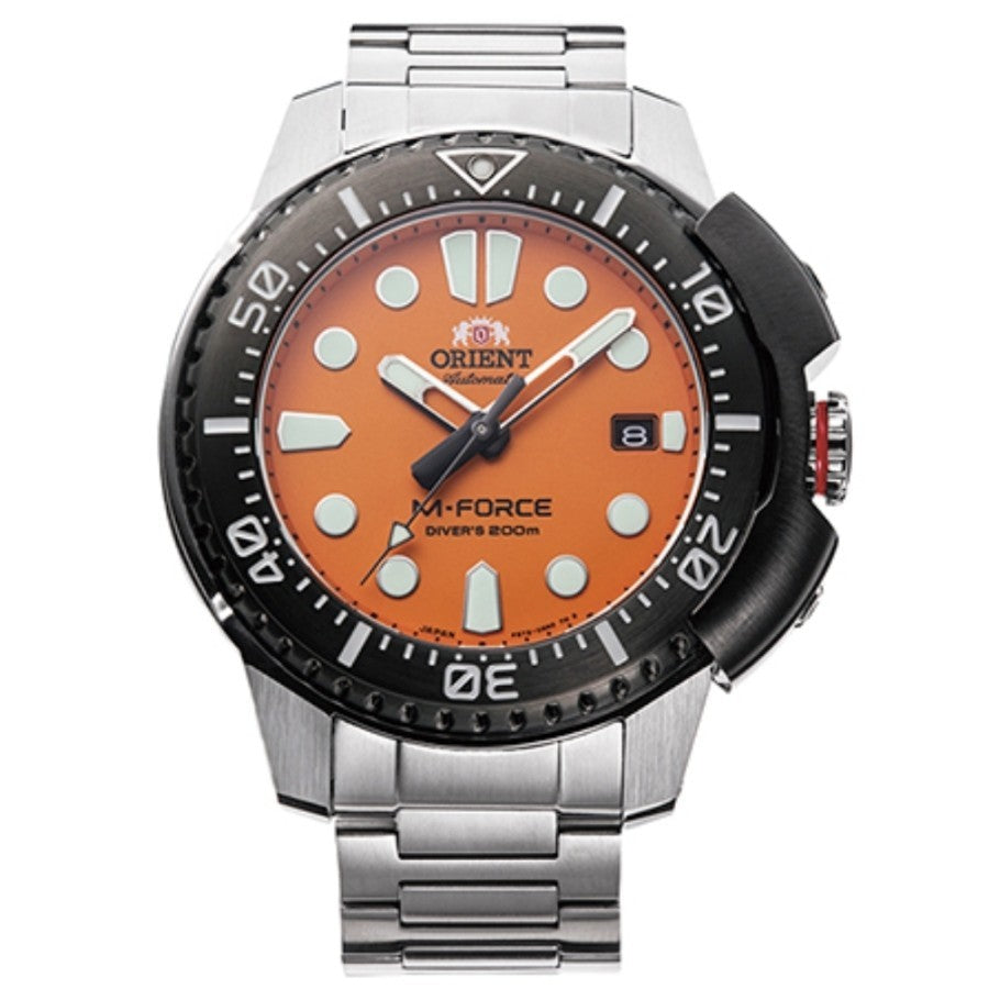 Orient M-Force RA-AC0L08Y Automatic Diver 200m Orange Dial Japan