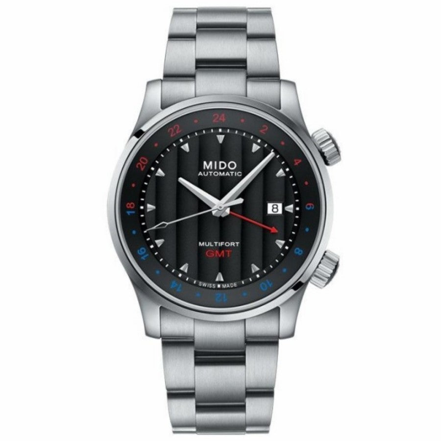 Mido M005.929.11.051.00 Multifort Two Crowns Automatic Black Dial