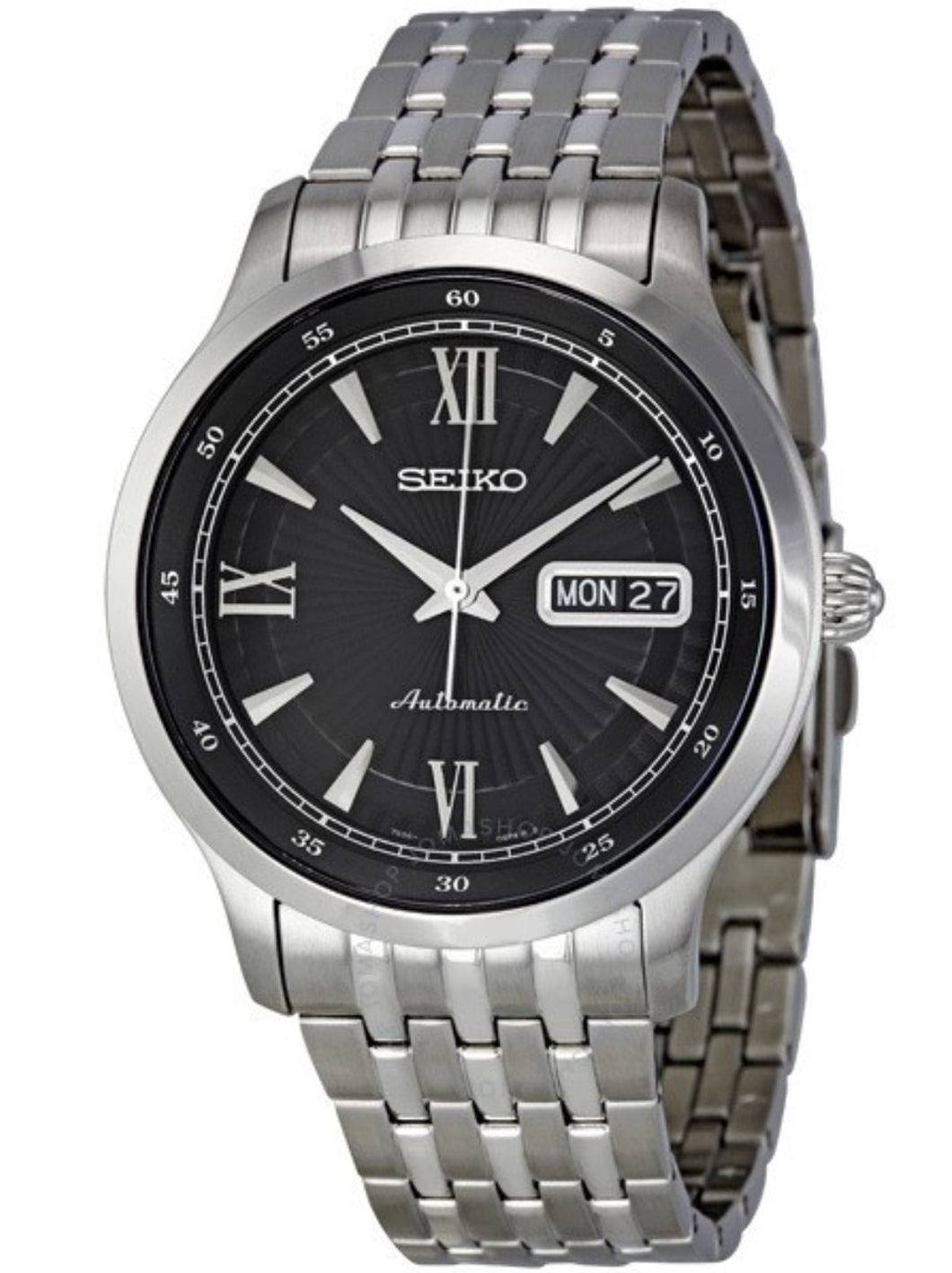 Seiko Classic SNZH45J Automatic Day and Date Black Dial Silver Stainless Steel Men's Watch