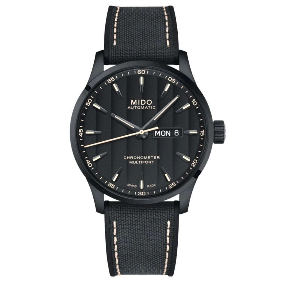 Mido M038.431.37.051.00 Multifort COSC Chronometer Black Leather