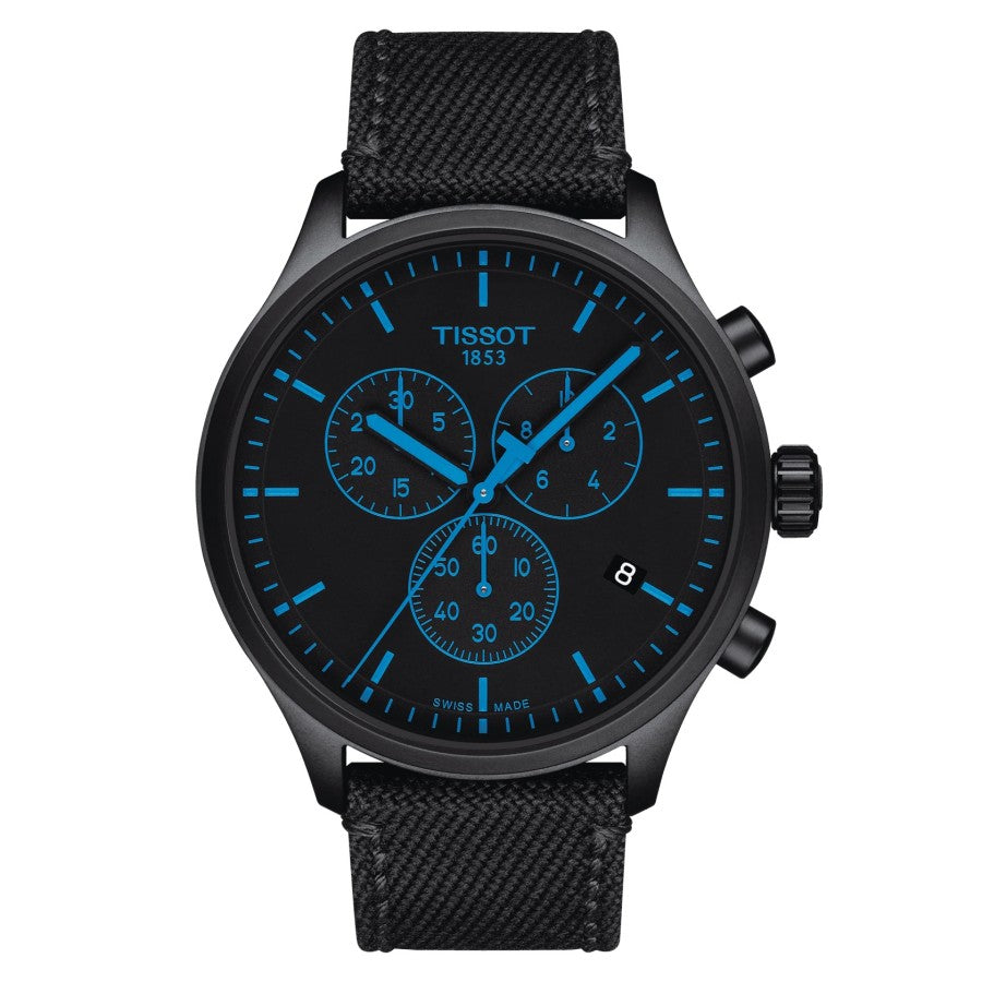 TISSOT Chrono XL T116.617.37.051.00 Men Black Dial Black Fabric Strap