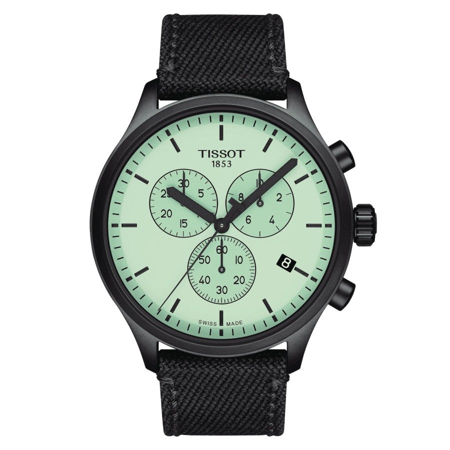 TISSOT Chrono XL T116.617.37.091.00 Men Green Dial Black Fabric Strap