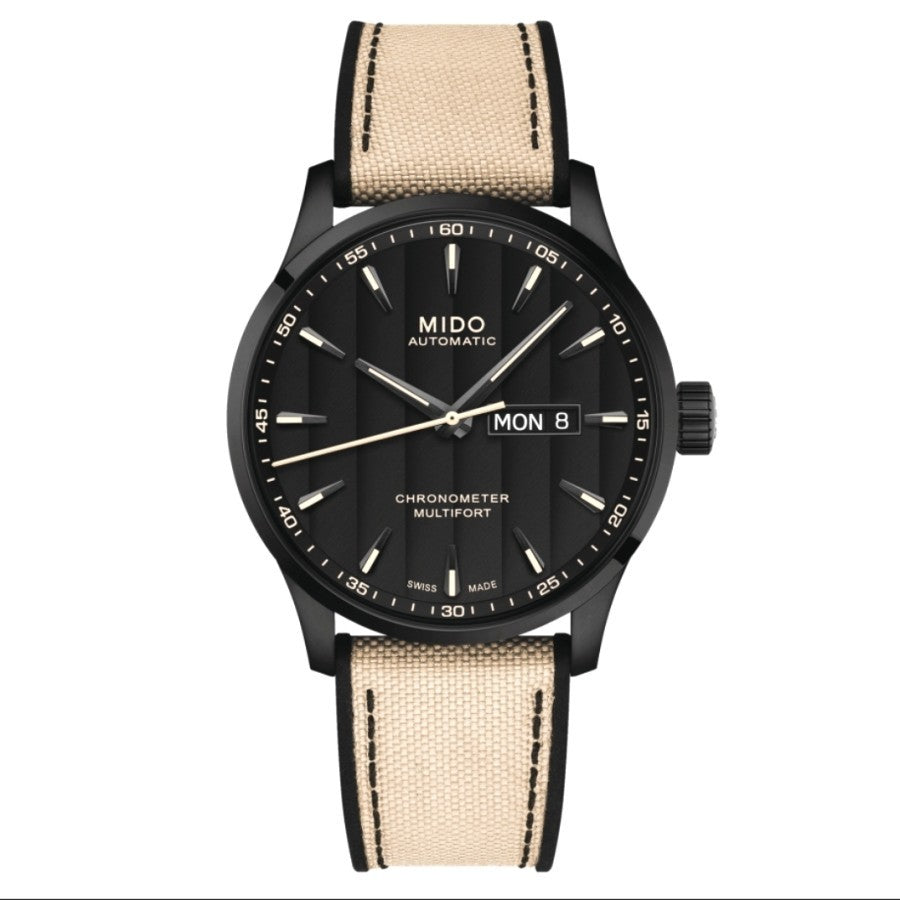 Mido M038.431.37.051.09 Multifort COSC Chronometer Canvas Leather