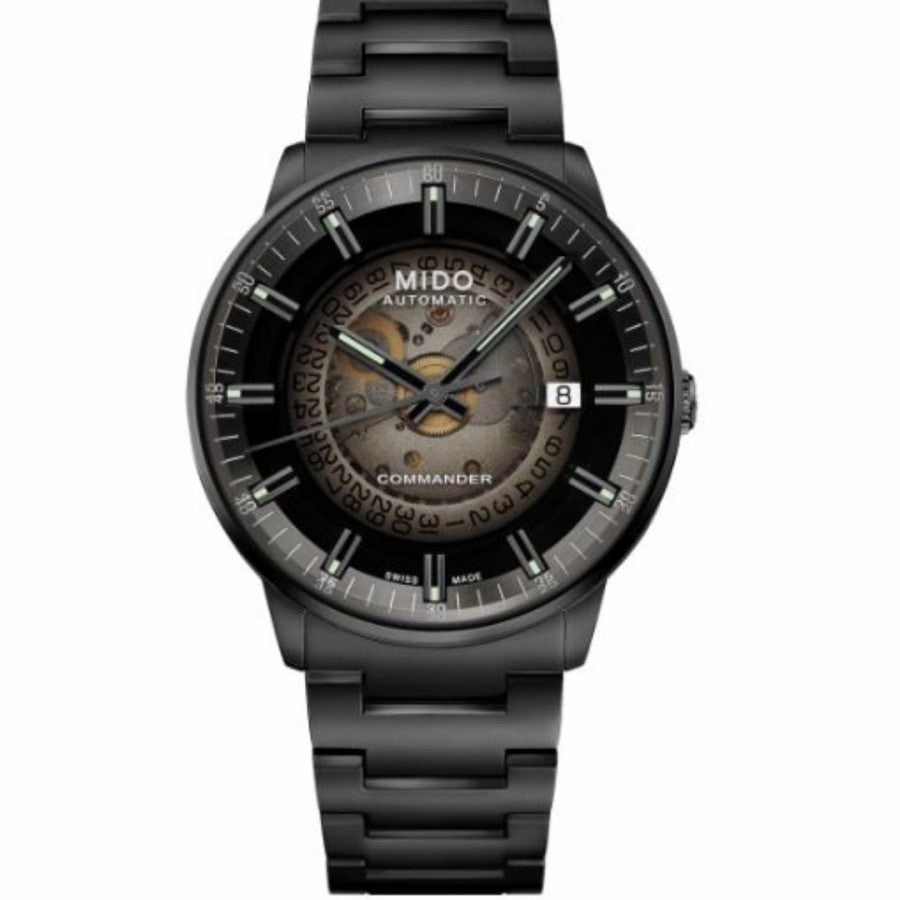 Mido Commander M021.407.33.411.00 Gradient Skeleton Dial All Black