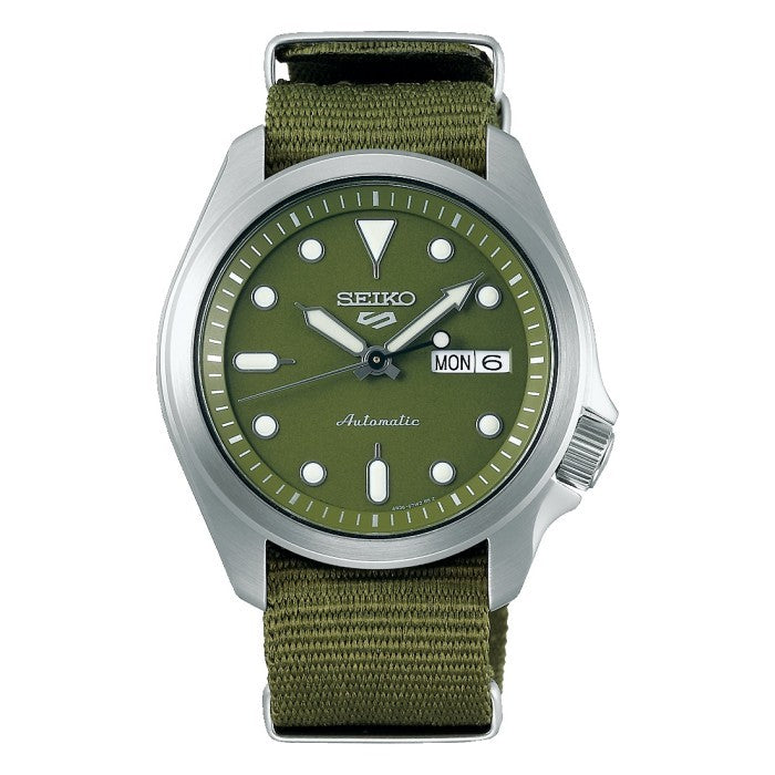 Seiko 5 Sports SRPE65K1 Green Olive Dial Green Olive Nylon Strap