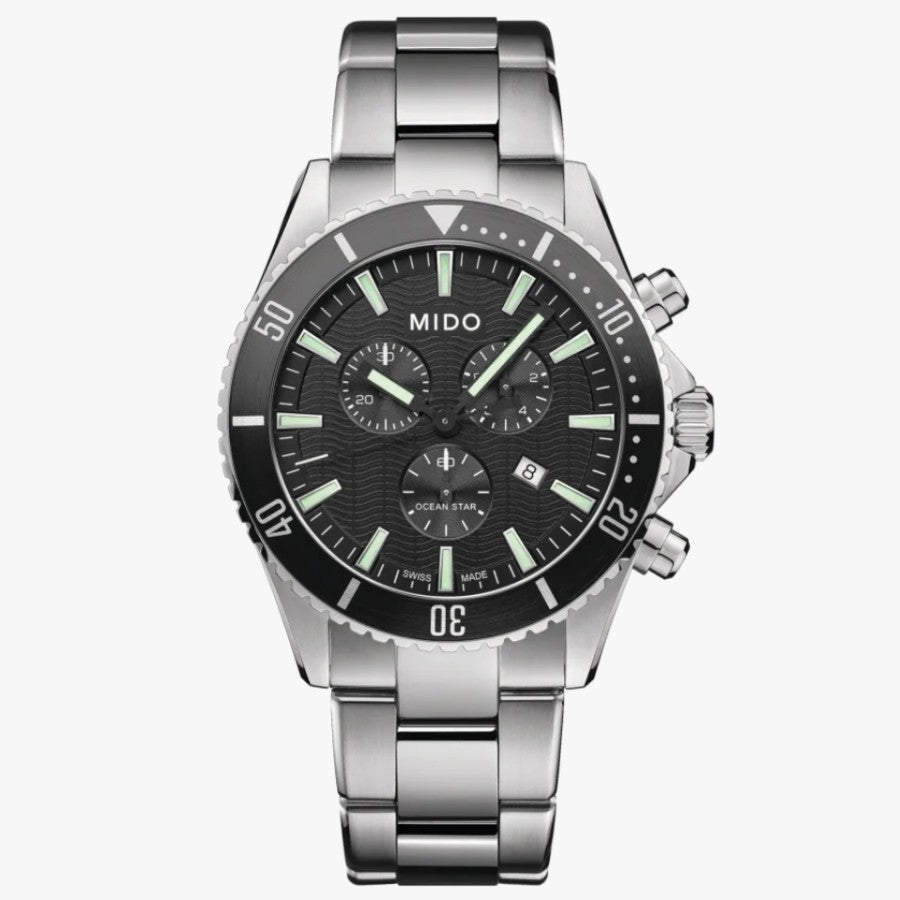 Mido M026.417.11.051.00 Ocean Star Chronograph Quartz Black Dial